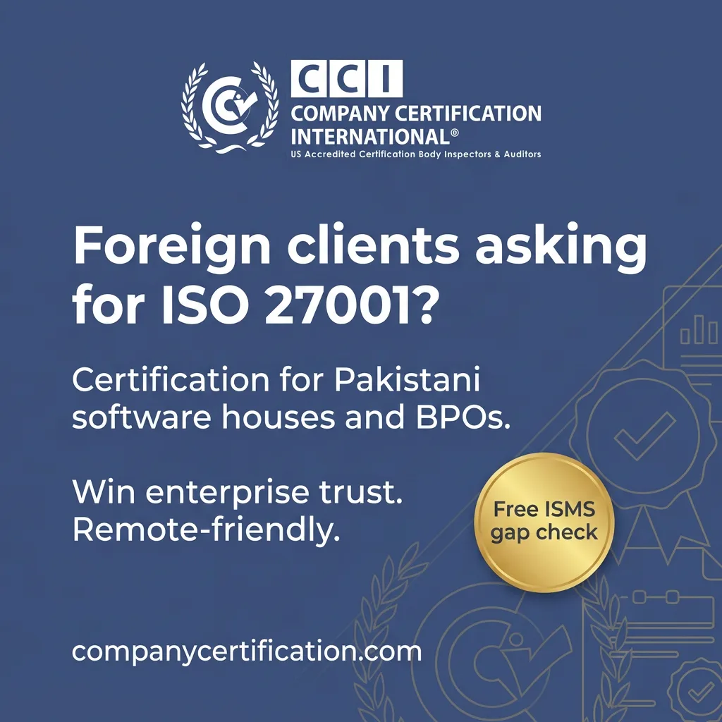 ISO 27001 certification for Pakistani software houses and BPOs