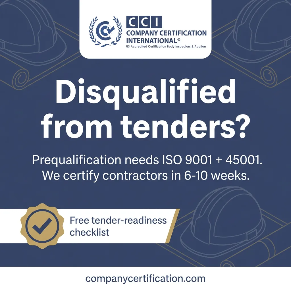ISO 9001 and 45001 certification for Pakistani contractors and tenders